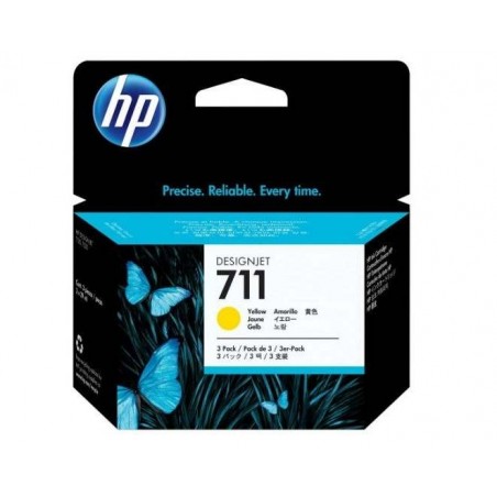 Tusz oryginalny HP 711 CZ136A 3x29ml 3pack Yellow