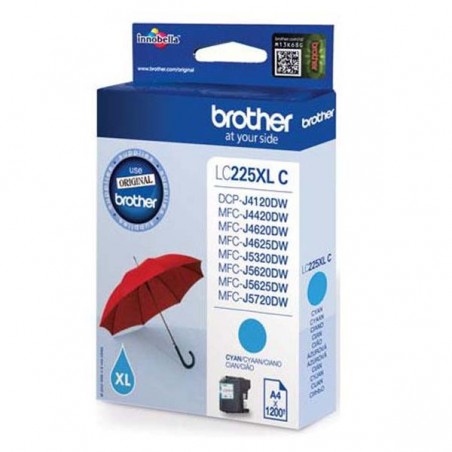 Tusz oryginalny Brother LC225XLC 1,5K Cyan