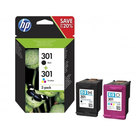 Tusz oryginalny HP 301 N9J72AE 2pack CMYK