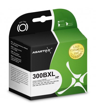 Tusz zamiennik Asarto HP 300XL CC641EE Black 755str