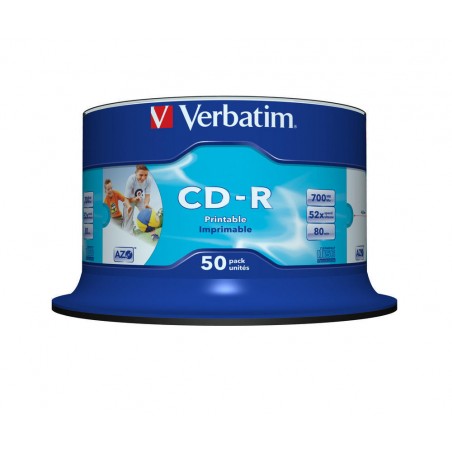 Verbatim CD-R 52x 700MB 50p cake box DataLife+ SuperAZO  Crystal  bez nadruku