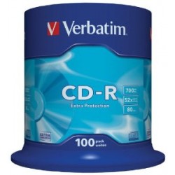 Verbatim CD-R 52x 700MB 100p cake box DataLife,Extra Protection, bez nadruku