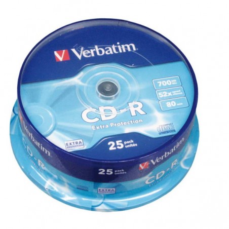 Verbatim CD-R 52x 700MB 25p cake box DataLife,Extra Protection, bez nadruku
