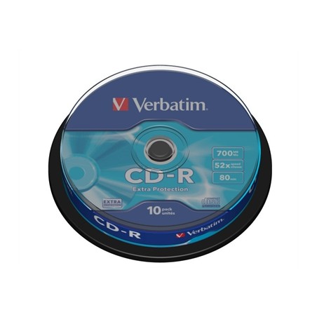 Verbatim CD-R 52x 700MB 10p cake box DataLife, Extra Pritection, bez nadruku