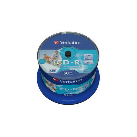 Verbatim CD-R 52x 700MB 50p cake box DataLife+,AZO, Inkjet, Wide printable