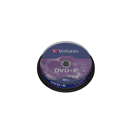 Verbatim DVD+R 16x 4,7GB 10p cake box DataLife+,Adv.AZO+, bez nadruku