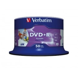 Verbatim DVD+R 16x 4,7GB 50p cake box DataLife+,prof,Adv.AZO+, printable