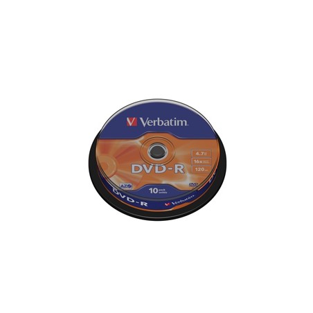 Verbatim DVD-R 16x 4,7GB 10p cake box DataLife+AZO+,scratch res, bez nadr, mat