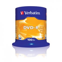 Verbatim DVD-R 16x 4,7GB 100p cake box DataLife+,AdvAZO,scr  ers, bez nadr, mat
