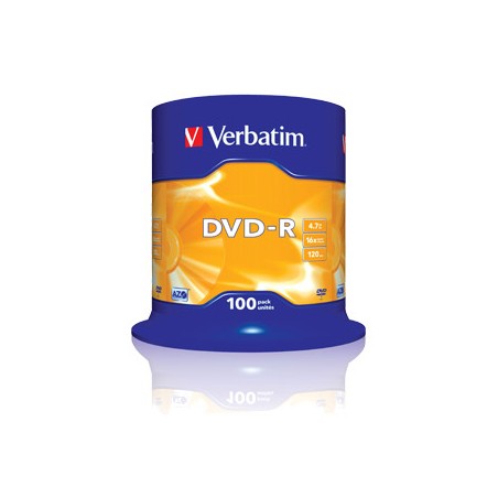 Verbatim DVD-R 16x 4,7GB 100p cake box DataLife+,AdvAZO,scr  ers, bez nadr, mat