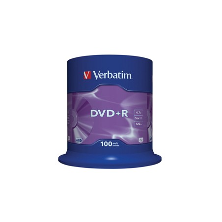 Verbatim DVD+R 16x 4,7GB 100p cake box DataLife+AZO+,scratch res, bez nadr,