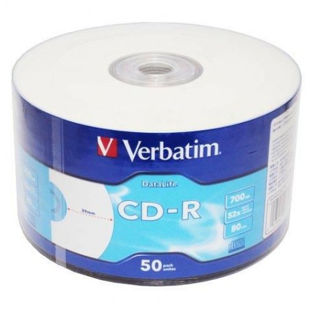 Verbatim CD-R 52x 700MB 50p wrape  DataLife+, Extra Protection, Printable
