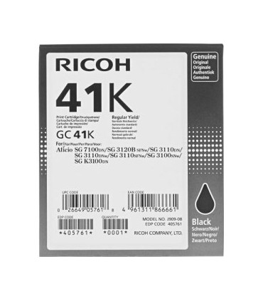 Ricoh Gel cart GC-41K HC 405761 Black 2500sh