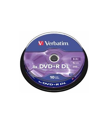 Verbatim DVD+R 8x 8,5GB DL 10p cake box  DataLife+, double layer,mat, bez nadruku