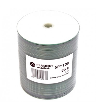 PLATINET CD-R 700MB 52X WHITE FF INK. GLOSSY PRINTABLE SP*100 [41160]