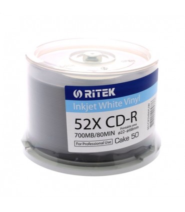 TRAXDATA CD-R 700MB 52X VINYL WHITE INKJET PRINTABLE CAKE*50 901CK5VINYLIW