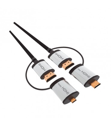 OMEGA KABEL HDMI V.1.4 BLACK + 1,5m + ADAPTORS to miniHDMI and microHDMI [43865]
