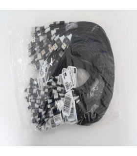 OMEGA HABU FABRIC CABLE BRAIDED LIGHTNING TO USB 2A TAIWAN CHIP POLYBAG OEM 1M BLACK [44171]