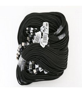 OMEGA TOKARA FABRIC CABLE BRAIDED MICRO USB 1,5A 118 COPPER POLYBAG OEM 2M BLACK [44179]