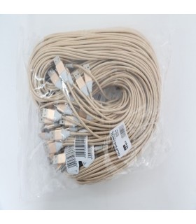 OMEGA TOKARA FABRIC CABLE BRAIDED MICRO USB 1,5A 118 COPPER POLYBAG OEM 2M GOLD [44176]