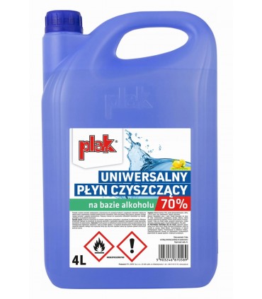 PLAK CLEANING LIQUID 70% ALCOHOL 4 LITRES