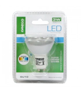 OMEGA LED SPOT LIGHT ALUMINIUM 6000K GU10 3W 220-240V [41578]