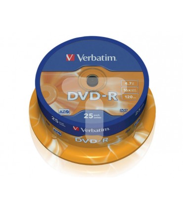 Verbatim DVD-R 16x 4,7GB 25p cake box DataLife+,Adv.AZO+,scratch res, bez nadr