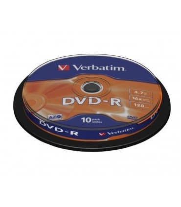 Verbatim DVD-R 16x 4,7GB 10p cake box DataLife+AZO+,scratch res, bez nadr, mat