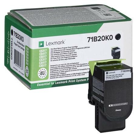 Toner oryginalny Lexmark 71B20K0 3K Black  zwrotny