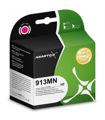 Tusz Asarto HP 913 MN  F6T78AE  3000 str.  magenta