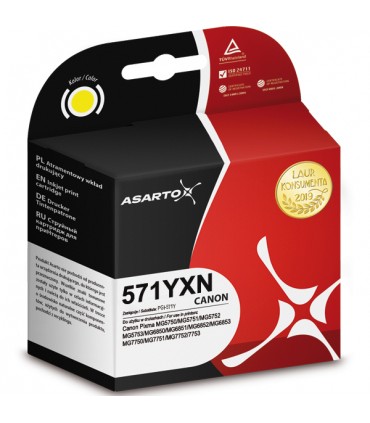Tusz zamiennik Asarto Canon CLI 571 MG5750 Yellow
