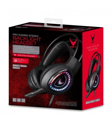 VARR GAMING RGB HEADSET MIC VH8010 STEREO LITE 3,5MM USB  BLACK [45559]