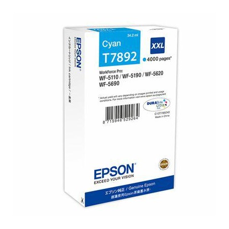 Tusz oryginalny Epson WF 5110 T7892 XXL 34,2ml Cyan